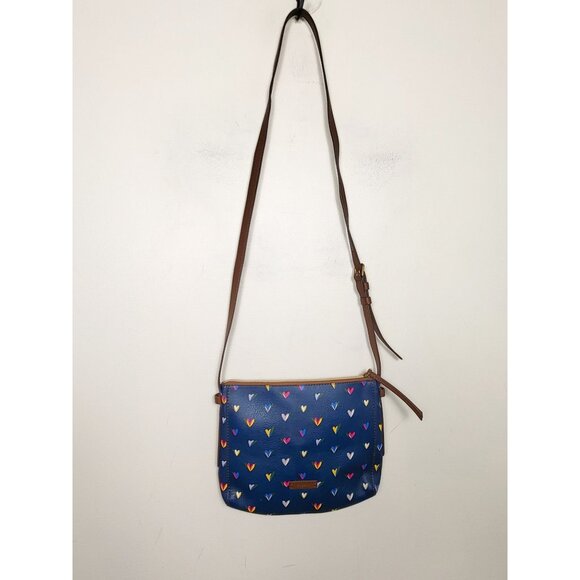 Fossil navy Felicity heart pattern crossbody bag - Picture 3 of 6